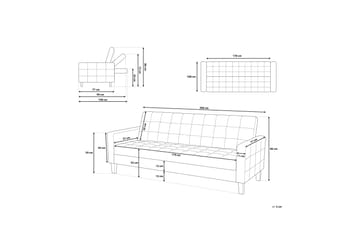 Sovesofa Vehkoo 200 cm - Blå - Møbler - Sofaer - Sovesofaer - Langsgående sovesofa