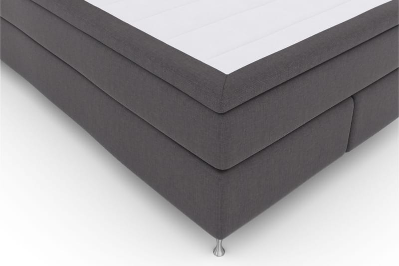 Komplett Sengepakke Choice No 5 140x200 Fast Watergel - Mørkegrå|Sølvben - Kontinentalsenger - Komplett sengepakke