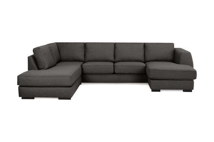 U-sofa Ontario med Divan Høyre - Mørkgrå - 4 seters sofa med divan - U-sofa