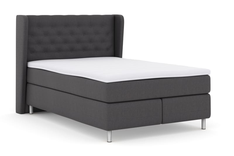 Komplett Sengepakke Choice No 3 140x200 Fast - Mørkegrå|Metallben - Kontinentalsenger - Komplett sengepakke