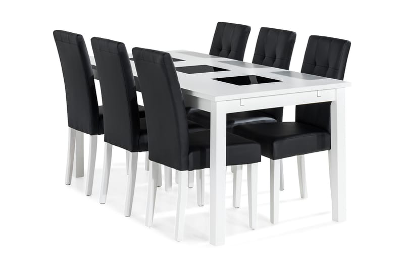 Spisegruppe Octavia Forlengningsbar 180 cm med 6 Leo Stoler - Spisegruppe