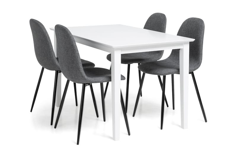 Spisegruppe Matilda 120 cm inkl 4 Naira Stoler - Hvit/Grå/Svart - Spisegruppe Spisegruppe Matilda 120 cm inkl 4 Naira Stoler - Hvit/Grå/Svart - Spisegruppe