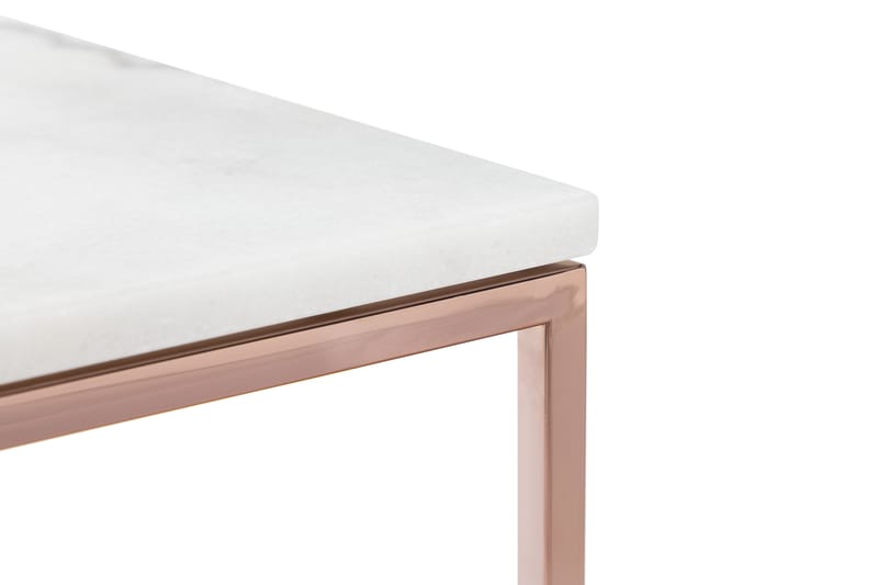 Sidebord Titania 45 cm Marmor - Hvit|Kobber - Marmorbord - Lampebord & sidebord - Brettbord og småbord