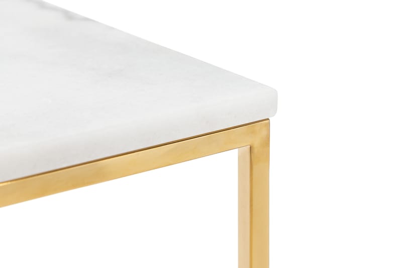 Sidebord Titania 45 cm Marmor - Hvit|Messing - Marmorbord - Lampebord & sidebord - Brettbord og småbord
