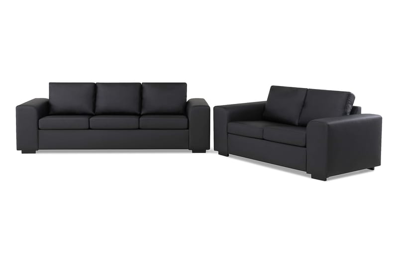 Sofagruppe Change 3+2 Svart - Økolær - Sofagrupper