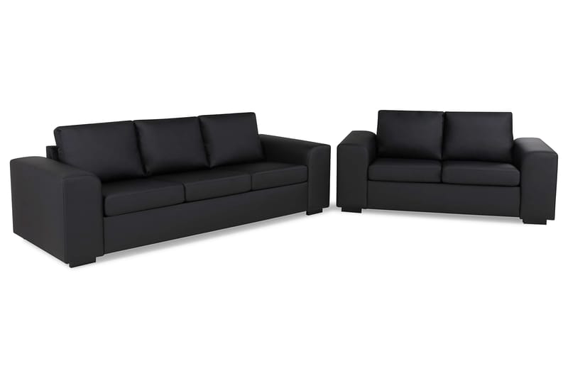 Sofagruppe Change 3+2 Svart - Økolær - Sofagrupper