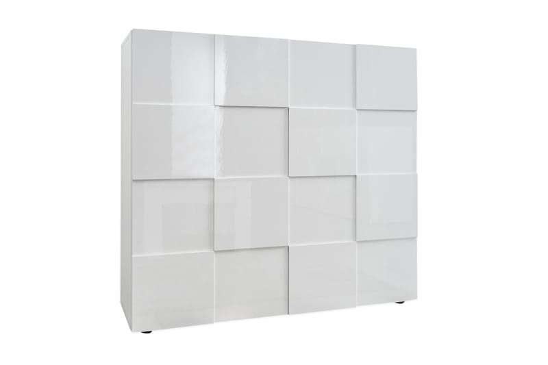 Highboard Tabor 121 cm - Hvit Høyglanslakk - Oppbevaringsskap