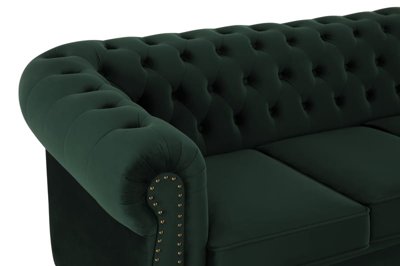 Fløyelssofa Chester Deluxe 2-seter - Mørkgrønn - Fløyelssofaer - 2 seter sofa - Howard-sofaer - Chesterfield sofaer