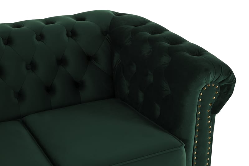 Fløyelssofa Chester Deluxe 2-seter - Mørkgrønn - Fløyelssofaer - 2 seter sofa - Howard-sofaer - Chesterfield sofaer