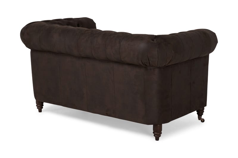 Sofa Chester Deluxe 2-seter - Mørkbrun - Skinnsofaer - Chesterfield sofaer - 2 seter sofa - Howard-sofaer