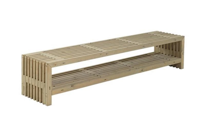 Rustikk Benk av Terrassebord Design 218x49x45 cm - Beige - Hagebenk & utebenk