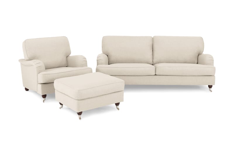 Sofa Oxford 3-seter med Lenestol Beige - Howard sofagruppe - Sofagrupper