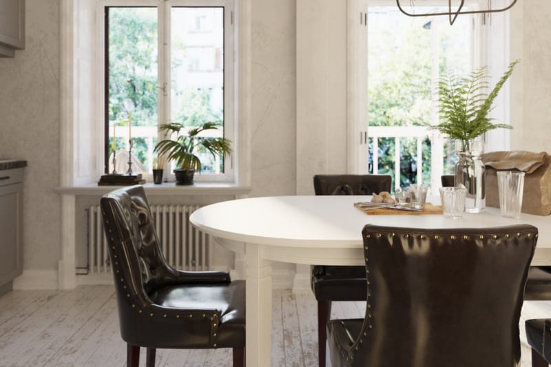 Spisebord Lowisa med 6 Tuva stoler - Hvit|Brun - Spisegruppe