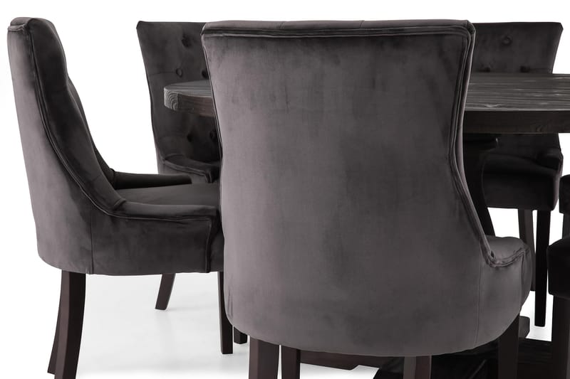 Spisegruppe Suzon Rund 150 cm Vintage Alm/Mørkgrå - Spisegruppe
