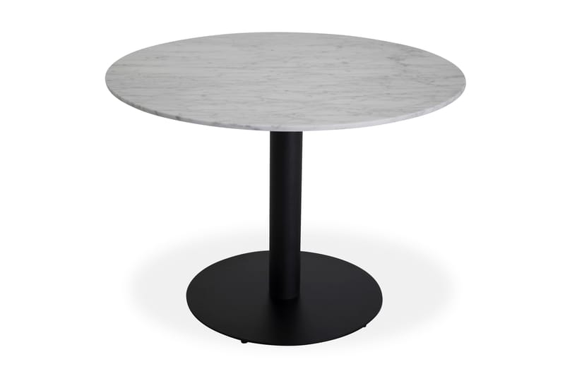 Spisebord Netanya 106 cm Rundt Marmor Hvit|Svart - Spisebord & kjøkkenbord