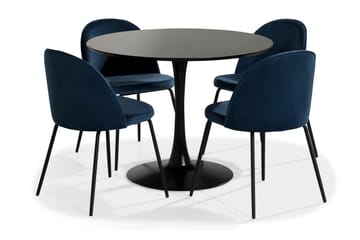Severo Spisegruppe 100 cm Rund med 4 Gerardo Stoler Fløyel