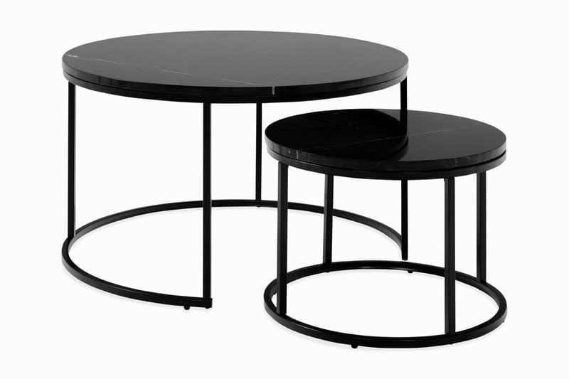 Settbord Titania 80 cm Rundt Marmor - Settbord - Sofabord & salongbord - Marmorbord