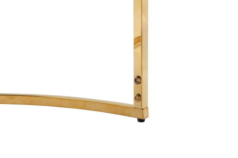 Settbord Titania Rundt Marmor - Hvit/Messing - Settbord - Sofabord & salongbord
