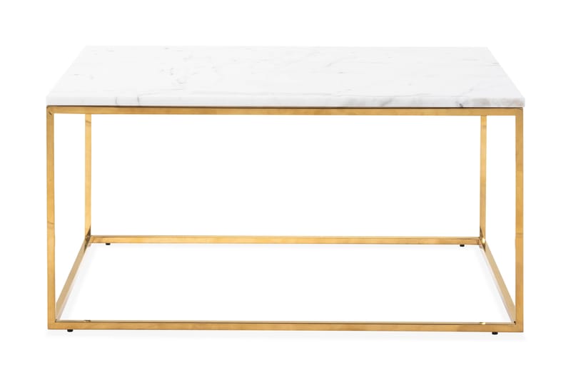 Sofabord Titania 90 cm Marmor - Hvit/Messing - Sofabord & salongbord - Marmorbord