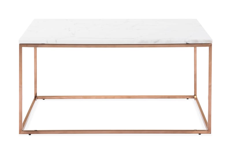Sofabord Titania 90 cm Marmor - Hvit/Kobber - Sofabord & salongbord