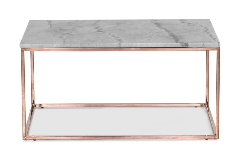 Sofabord Titania 90 cm Marmor - Grå/Kobber - Sofabord & salongbord