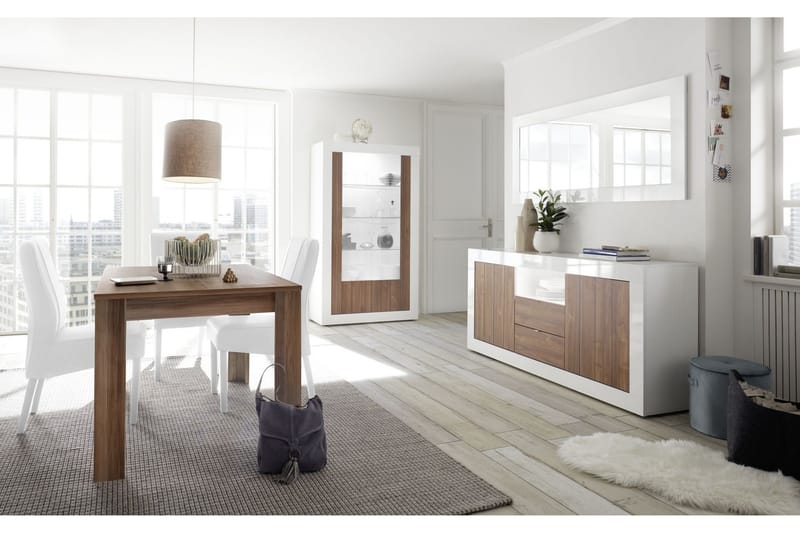 Skjenk Calpino 184 cm - Hvit|Tre|Natur - Sideboard & skjenk