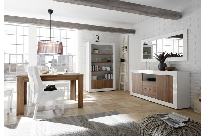 Skjenk Calpino 184 cm - Hvit|Tre|Natur - Sideboard & skjenk