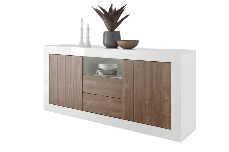 Skjenk Calpino 184 cm - Hvit|Tre|Natur - Sideboard & skjenk