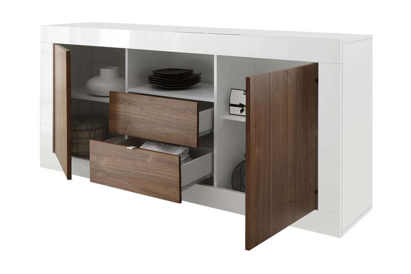 Skjenk Calpino 184 cm - Hvit|Tre|Natur - Sideboard & skjenk