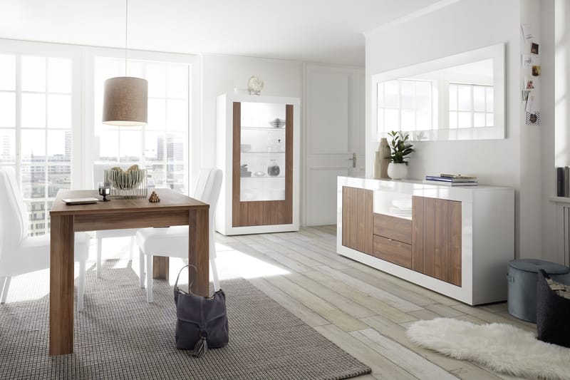 Skjenk Calpino 184 cm - Hvit|Tre|Natur - Sideboard & skjenk