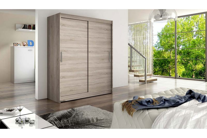 Garderobe Presto 150 cm Skyvedører - Lys Eik - Garderobeskap - Garderober & garderobesystem