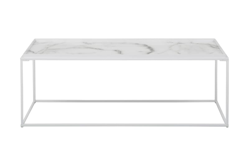 Sofabord Lyness 122 cm Marmormønster - Glass/Hvit/Svart - Marmorbord - Sofabord & salongbord