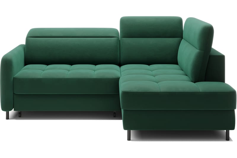 Masuo Sovesofa med Sjeselong 3-seter - Mørkegrønn - Møbler - Sofaer - Fløyelssofaer