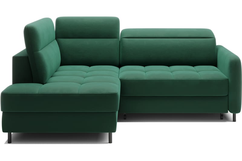Masuo Sovesofa med Sjeselong 3-seter - Mørkegrønn - Møbler - Sofaer - Fløyelssofaer