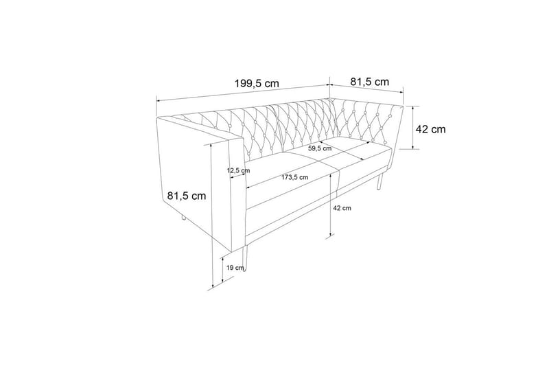 Sofa 2-seter Marseille Elfenben - Elfenben - Møbler - Sofaer - Fløyelssofaer