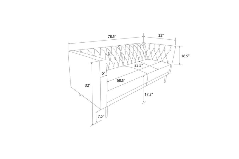 Sofa 2-seter Marseille Smaragdgrønn - Smaragdgrønn - Møbler - Sofaer - Fløyelssofaer