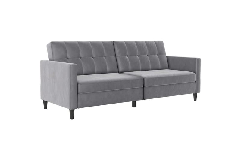 Sovesofa Hartford 203x83x82 cm, Grå, Fløyel - 203x83x82 cm, Grå, Fløyel - Møbler - Sofaer - Fløyelssofaer