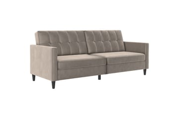 203x83x82 cm, Taupe, Fløyel