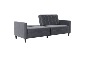 Sovesofa Hartford 203x83x82 cm, Antrasitt, Fløyel - 203x83x82 cm, Antrasitt, Fløyel - Møbler - Sofaer - Fløyelssofaer