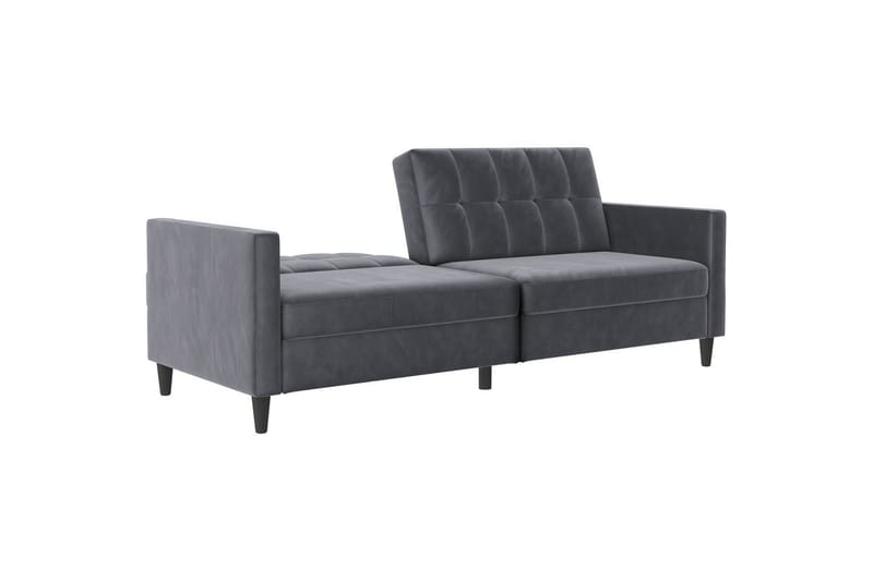 Sovesofa Hartford 203x83x82 cm, Antrasitt, Fløyel - 203x83x82 cm, Antrasitt, Fløyel - Møbler - Sofaer - Fløyelssofaer