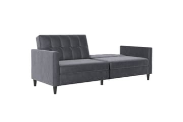 Sovesofa Hartford 203x83x82 cm, Antrasitt, Fløyel - 203x83x82 cm, Antrasitt, Fløyel - Møbler - Sofaer - Fløyelssofaer