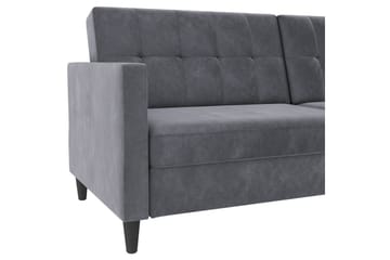 Sovesofa Hartford 203x83x82 cm, Antrasitt, Fløyel - 203x83x82 cm, Antrasitt, Fløyel - Møbler - Sofaer - Fløyelssofaer