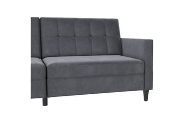 Sovesofa Hartford 203x83x82 cm, Antrasitt, Fløyel - 203x83x82 cm, Antrasitt, Fløyel - Møbler - Sofaer - Fløyelssofaer