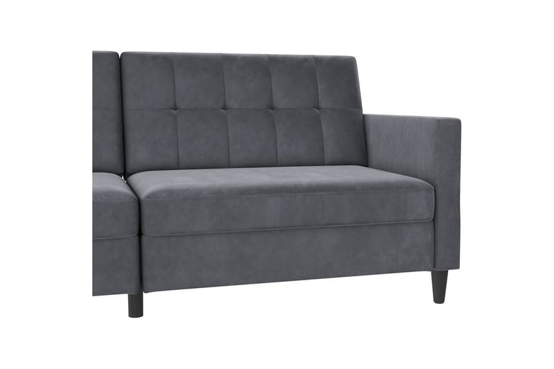 Sovesofa Hartford 203x83x82 cm, Antrasitt, Fløyel - 203x83x82 cm, Antrasitt, Fløyel - Møbler - Sofaer - Fløyelssofaer