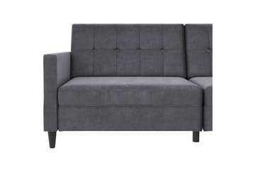 Sovesofa Hartford 203x83x82 cm, Antrasitt, Fløyel - 203x83x82 cm, Antrasitt, Fløyel - Møbler - Sofaer - Fløyelssofaer