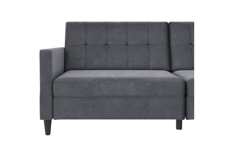 Sovesofa Hartford 203x83x82 cm, Antrasitt, Fløyel - 203x83x82 cm, Antrasitt, Fløyel - Møbler - Sofaer - Fløyelssofaer