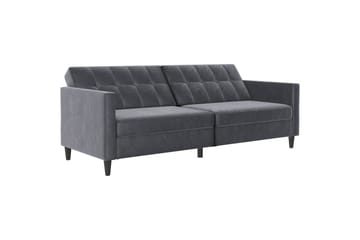 Sovesofa Hartford 203x83x82 cm, Antrasitt, Fløyel - 203x83x82 cm, Antrasitt, Fløyel - Møbler - Sofaer - Fløyelssofaer