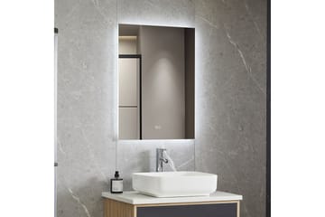 Baderomsspeil 60x80 cm med LED-belysning og anti-dugg - Belysning - Baderomsbelysning - Baderomsspeil med belysning