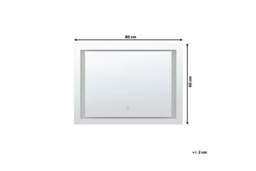 Heasandford Speil LED 60x80 cm - Sølv - Belysning - Baderomsbelysning - Baderomsspeil med belysning