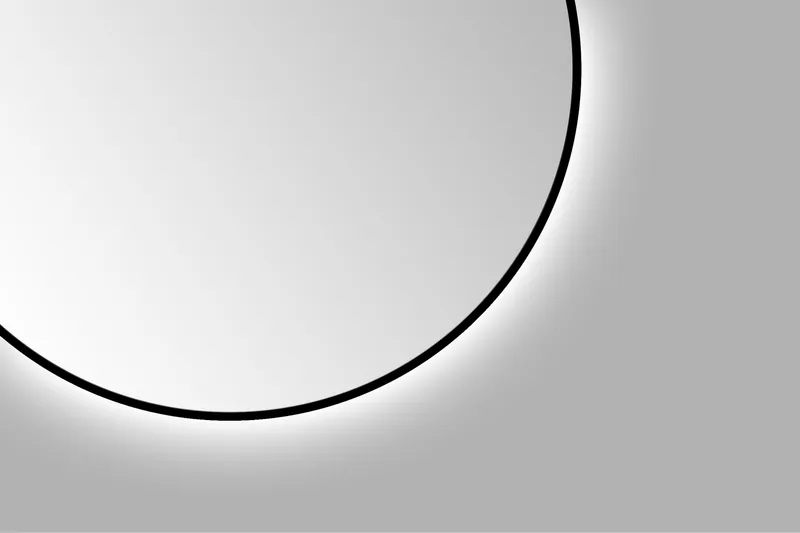 Kilir Speil 100 cm Rundt - Svart - Belysning - Baderomsbelysning - Baderomsspeil med belysning